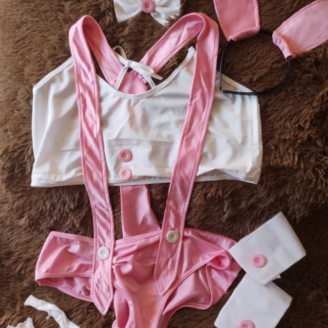 Disfraz erótico conejita rosa