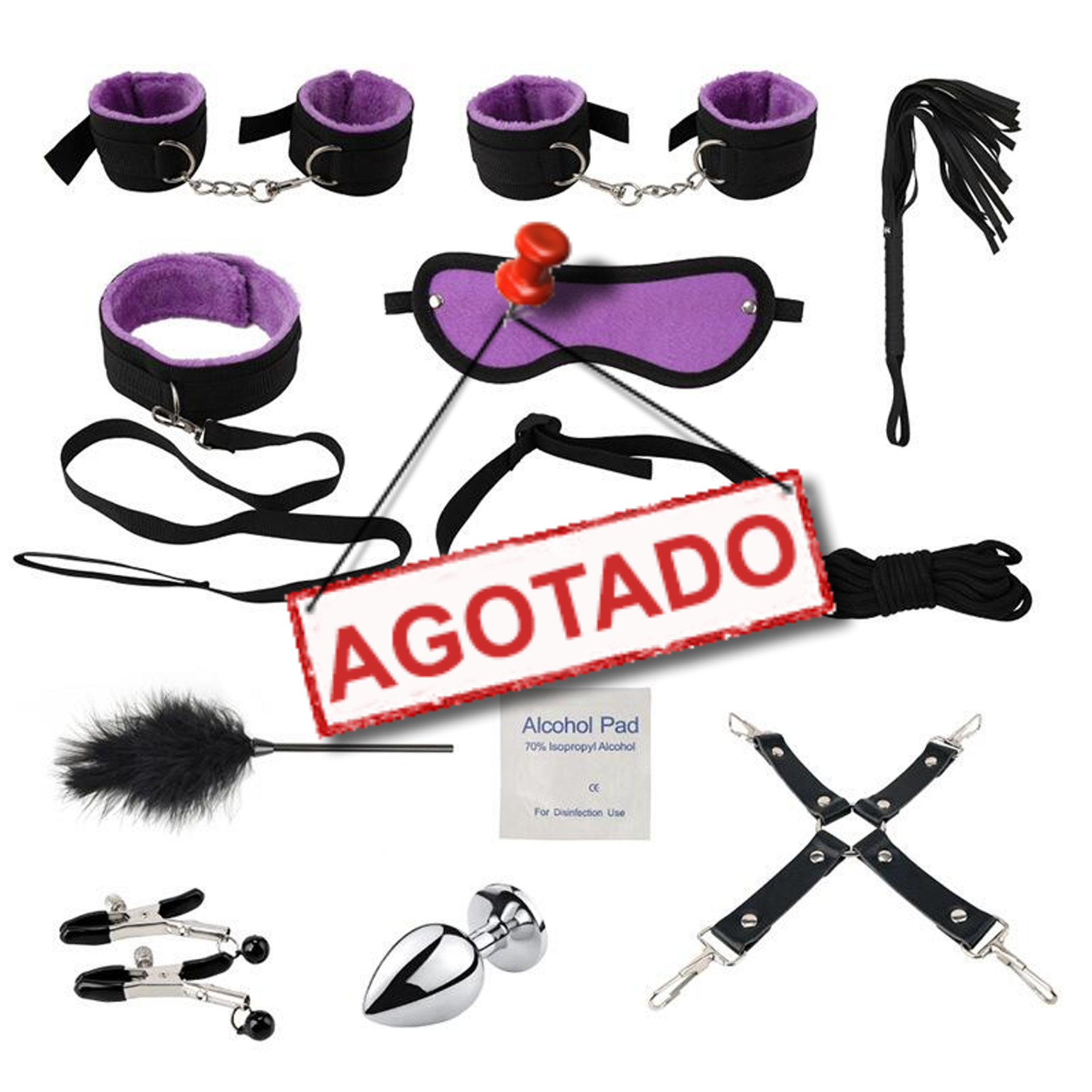 Set Kit De 12 Accesorios En Color Negro / morado