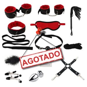 Set Kit De 12 Accesorios En Color Negro / rojo